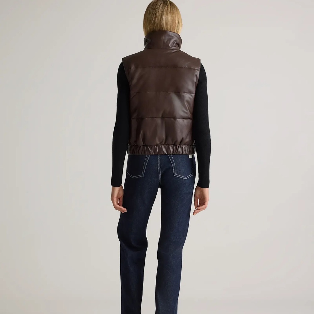 Quince 100% Black Leather Puffer Vest - Picture 3 of 8